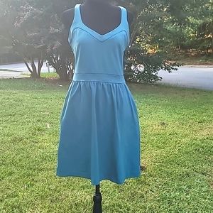 Deep Teal Cynthia Rowley Racer and Zipper Backed Dress